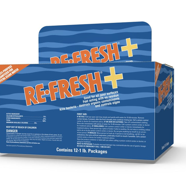 REFRESH 65% Strength Cal-Hypo Pool Shock - 12 Bags (12lbs)