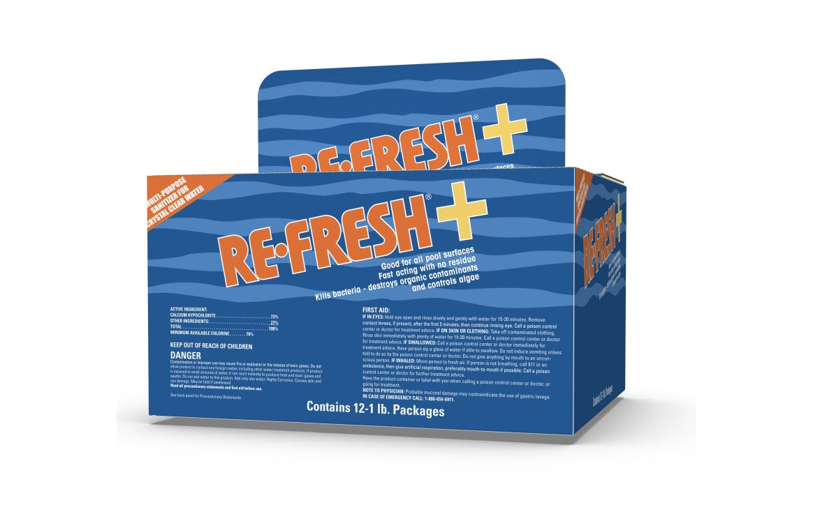 REFRESH 65% Strength Cal-Hypo Pool Shock - 12 Bags (12lbs)