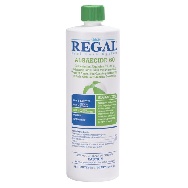 1qt Algaecide - Polyquat 60 High Strength for Pools & Spas - Prevent Algae - Buy in Bulk & Save Money!