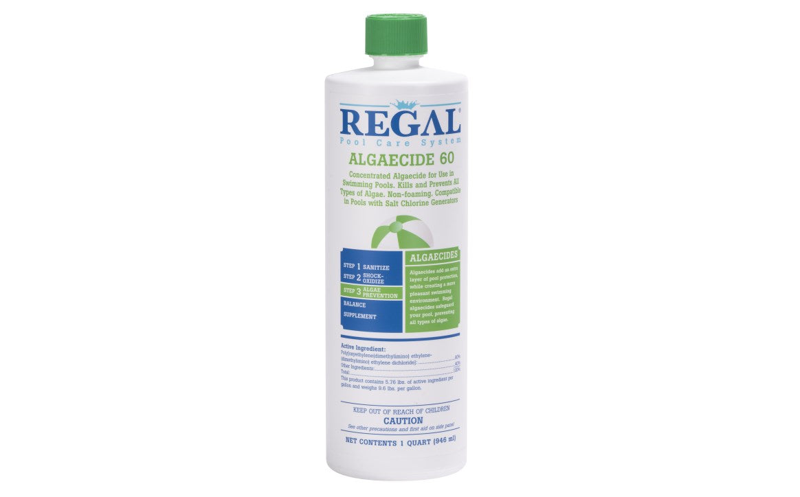 1qt Algaecide - Polyquat 60 High Strength for Pools & Spas - Prevent Algae - Buy in Bulk & Save Money!